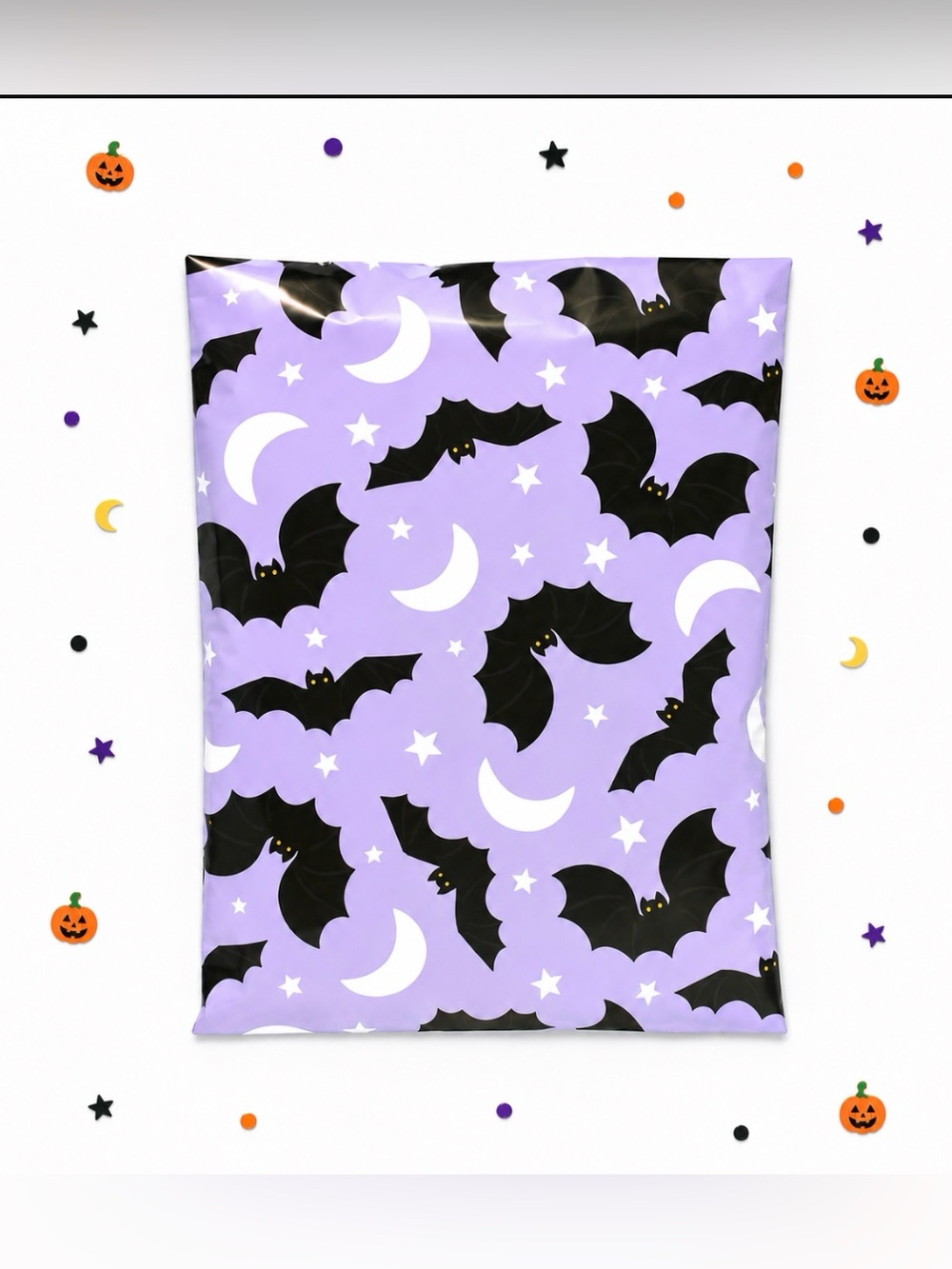 30 10โ x 13โ Halloween Bat & Moon Poly Mailers - Picture 1 of 3